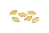 Brass Leaf Charm, 50 Tiny Raw Brass Leaf Charms With 1 Hole (10x6x0.80mm) M03325