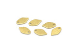 Brass Leaf Charm, 50 Textured Tiny Raw Brass Leaf Charms With 1 Hole (10x6x0.80mm) M03326
