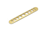 Brass Oval Blank, 6 Hammered Raw Brass Moon Phases Blanks, Oval Bars, Findings (50x7x0.80mm) M03319
