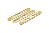 Brass Oval Blank, 6 Hammered Raw Brass Moon Phases Blanks, Oval Bars, Findings (50x7x0.80mm) M03319