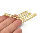 Brass Oval Blank, 6 Hammered Raw Brass Moon Phases Blanks, Oval Bars, Findings (50x7x0.80mm) M03319