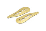 Brass Irregular Charm, 6 Hammered Raw Brass Moon Phases Patterned Irregular Shaped Charms With 1 Hole, Findings (43x14x0.80mm) M03323