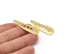 Brass Irregular Charm, 6 Hammered Raw Brass Moon Phases Patterned Irregular Shaped Charms With 1 Hole, Findings (43x14x0.80mm) M03323