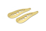 Brass Irregular Charm, 6 Hammered Raw Brass Moon Phases Patterned Irregular Shaped Charms With 2 Holes, Findings (43x14x0.80mm) M03324
