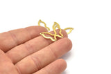 Brass Butterfly Connector, 50 Raw Brass Butterfly Connectors With 4 Holes, Charms, Earrings (23x18x0.40mm) B0311