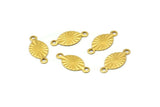 Sun Brass Connector, 50 Oval Raw Brass Connectors Charms With 2 Holes (16x7mm) A0123