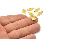 Sun Brass Connector, 50 Oval Raw Brass Connectors Charms With 2 Holes (16x7mm) A0123