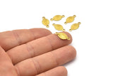 Sun Brass Connector, 50 Oval Raw Brass Connectors Charms With 2 Holes (16x7mm) A0123