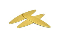 Brass Marquise Charm, 12 Raw Brass Marquise Shape Stamping Blank Charms With 1 Hole Earrings, Findings (55x12x0.80mm) B0287