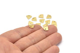 Brass Diamond Charm, 50 Hammered Tiny Raw Brass Diamond Charms With 1 Hole (8x0.80mm) M03329