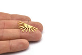 Brass Sun Earring, 4 Raw Brass Sun Stud Earrings With 1 Loop (17x30x0.80mm) M02315 A0563