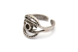 Silver Ring Setting, 2 Antique Silver Plated Brass Duke Rings With 1 Stone Setting - Pad Size 3mm N0577