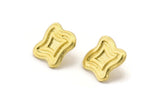 Brass Irregular Earring, 2 Raw Brass Irregular Shaped Stud Earrings (18x19x1.5mm) N1901