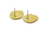 Brass Irregular Earring, 2 Raw Brass Irregular Moon Phases Shaped Stud Earrings (16x14x2mm) N1904