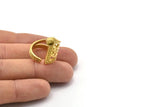 Brass Ring Setting, Raw Brass Duke Ring With 1 Stone Setting - Pad Size 4mm N1916