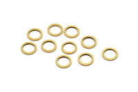 8mm Brass Ring, 100 Raw Brass Circle Ring Findings (8mm) B0117