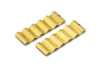 Brass Zig Zag Charm, 6 Raw Brass Zig Zag Shape Charms With 1 Hole, Pendants, Earrings (46x15x0.80mm) B0347