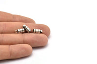 Silver End Caps, 12 Antique Silver Plated Brass End Cap, Cord Tip, 4mm Cord End - (5x10mm) A0953 H0085