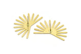 Brass Sun Earring, 4 Raw Brass Sun Stud Earrings (20x30x0.80mm) M02266 A2517