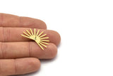 Brass Sun Earring, 4 Raw Brass Sun Stud Earrings (20x30x0.80mm) M02266 A2517