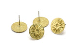 Earring Studs, 4 Raw Brass -  Circle Stud Earrings - Brass Earrings - Earrings (14x1.5mm) N1923