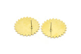 Brass Round Earring, 2 Raw Brass Circle Stud Earrings (25x0.80mm) M02133 A2544