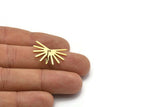 Brass Sun Earring, 6 Raw Brass Sun Stud Earrings With 1 Hole (18x25x0.80mm) M02288 A2522