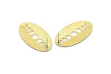 Brass Oval Earring, 4 Textured Raw Brass Oval Moon Phases Shaped Stud Earrings (35x19x0.80mm) M02190 A2531