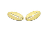 Brass Oval Earring, 4 Raw Brass Oval Moon Phases Shaped Stud Earrings (35x19x0.80mm) M02198 A2538