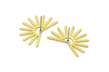 Brass Sun Earring, 6 Textured Raw Brass Sun Stud Earrings (18x25x0.80mm) M02286 A2536