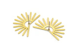 Brass Sun Earring, 4 Raw Brass Sun Stud Earrings (20x30x0.80mm) M02276 A2518