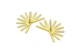 Brass Sun Earring, 6 Textured Raw Brass Sun Stud Earrings (18x25x0.80mm) M02283 A2534
