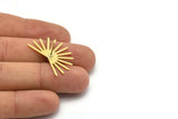 Brass Sun Earring, 4 Textured Raw Brass Sun Stud Earrings (20x30x0.80mm) M02267 A2525