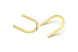 U Shape Earring, 8 Raw Brass U Shaped Stud Earrings (30x25x0.80mm) M02101 A2528