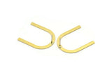 U Shape Earring, 8 Raw Brass U Shaped Stud Earrings (30x25x0.80mm) M02101 A2528