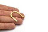U Shape Earring, 8 Raw Brass U Shaped Stud Earrings (30x25x0.80mm) M02101 A2528
