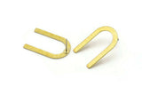 Brass U Shaped Earring, 8 Textured Raw Brass U Shaped Stud Earrings (26x17x0.80mm) M02084 A2529