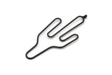 Black Cactus Charm, 2 Oxidized Black Brass Wire Cactus Pendants With 1 Loops (64x28x1mm) Bs 1700 S1169