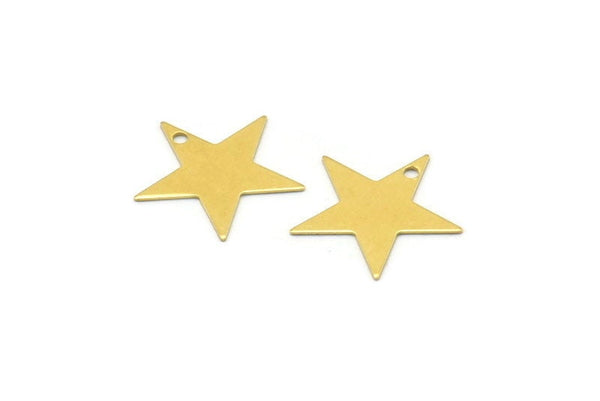 Raw Brass Star, 20 Raw Brass Star Blank, Stamping Tag, Findings, Charms, (15mm) Brs 626 A0297