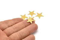 Raw Brass Star, 20 Raw Brass Star Blank, Stamping Tag, Findings, Charms, (15mm) Brs 626 A0297