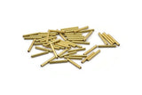 Brass Plain Tubes - 100 Raw Brass Tube Beads (1.5x12mm) D0284