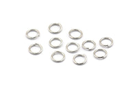 Silver Jump Ring, 250 Silver Tone Brass Jump Rings (6x0.8mm) A1042