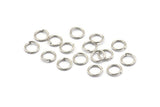 Silver Jump Ring, 100 Silver Tone Brass Jump Rings (8x1mm) A1071