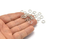 Silver Jump Ring, 100 Silver Tone Brass Jump Rings (8x1mm) A1071
