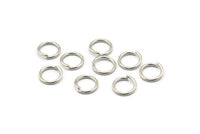 Silver Jump Ring, 100 Silver Tone Brass Jump Rings (10x1.2mm) A1018