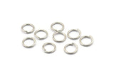 Silver Jump Ring, 100 Silver Tone Brass Jump Rings (10x1.2mm) A1018