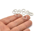 Silver Jump Ring, 100 Silver Tone Brass Jump Rings (10x1.2mm) A1018