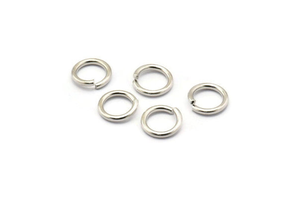 Silver Jump Ring, 50 Silver Tone Brass Jump Rings (10x1.5mm) A0984