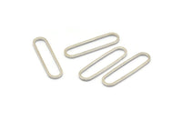 Silver Oval Connectors, 50 Silver Tone Oval Connectors, Rings, Findings (25x6x1mm) BS 2110