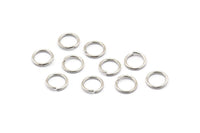 Silver Jump Ring, 250 Silver Tone Brass Jump Rings (7x0.8mm) A1078